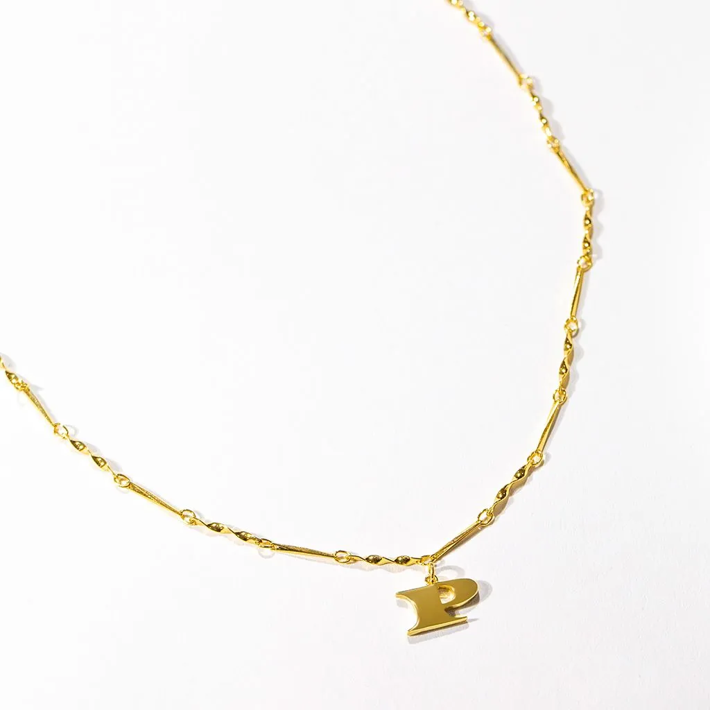 Letter Necklace (P) - Gold