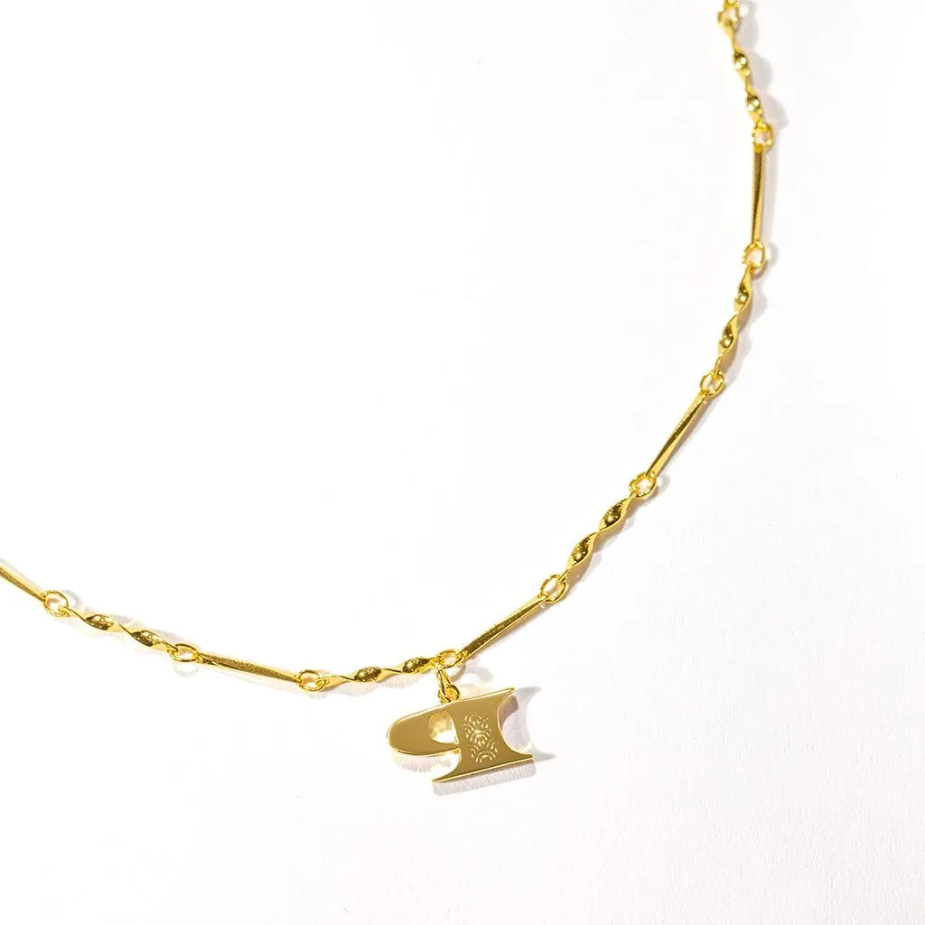 Letter Necklace (P) - Gold