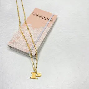 Letter Necklace (P) - Gold