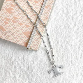 Letter Necklace (T) - Silver