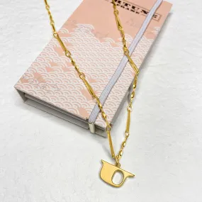 Letter Necklace (U) - Gold