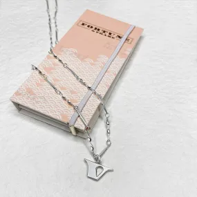 Letter Necklace (V) - Silver