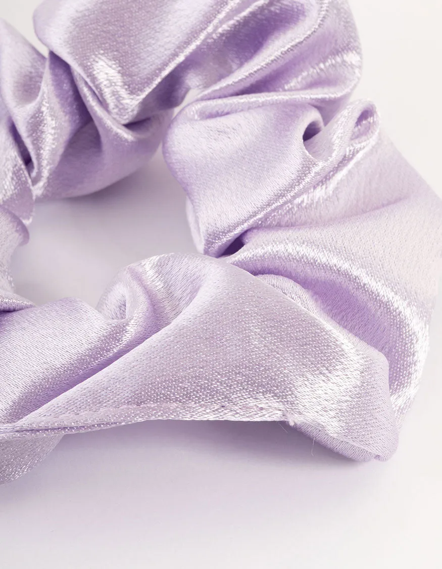 Lilac Fabric Satin Scrunchie