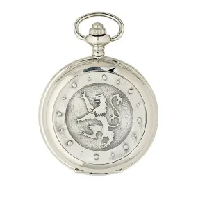 Lion Rampant Mechanical Pocket Watch | Antique Chrome Finish