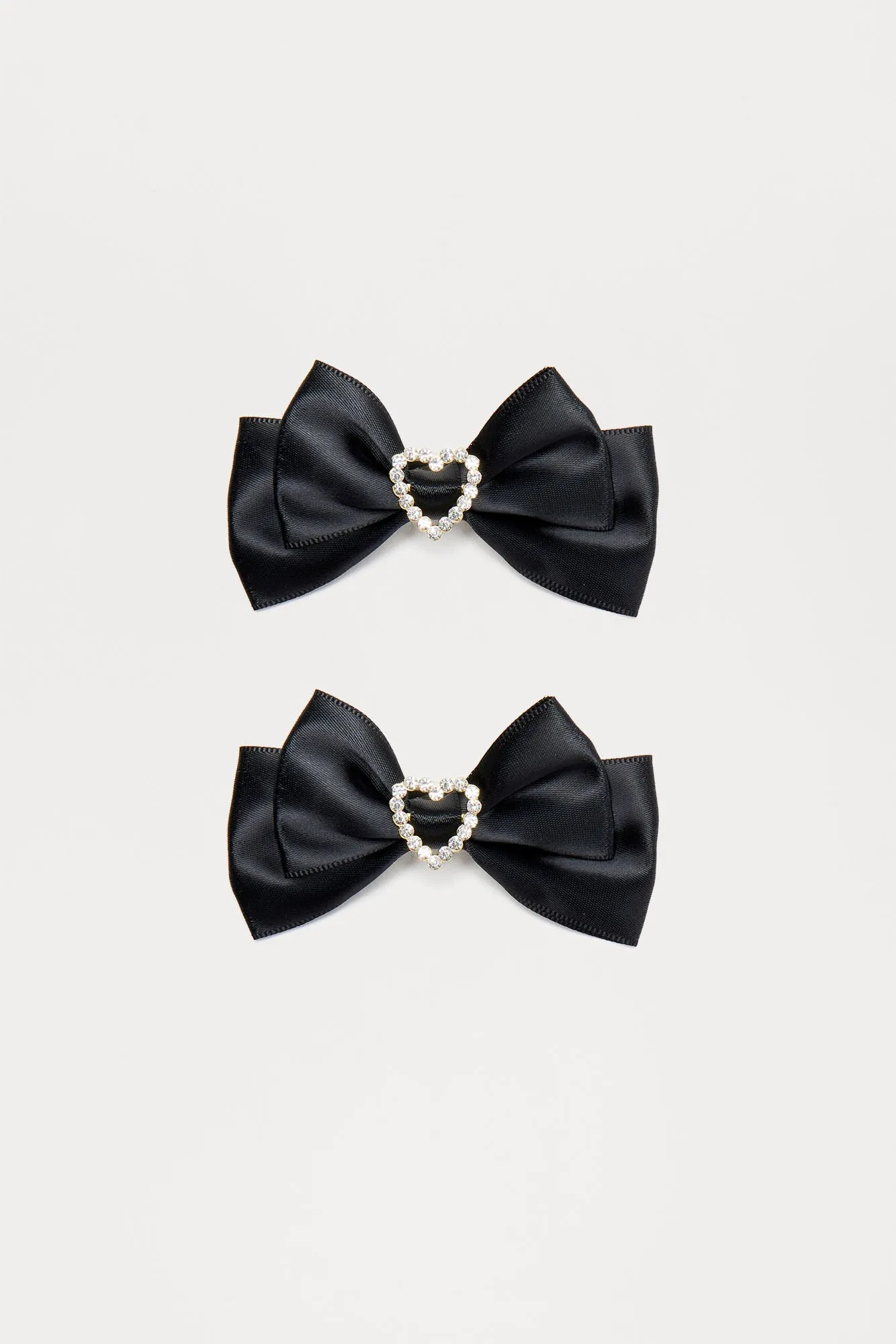 Love Like Mine Bow Hair Clip Set - Black