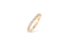 Milgrain Beaded Round Bezel Diamond Anniversary Band 0.45 ct tw Round-cut 14K Rose Gold BAN014