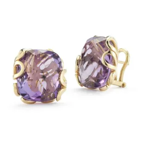 Miseno Sea Leaf Clip Earrings with Amethysts, 18k Yellow Gold