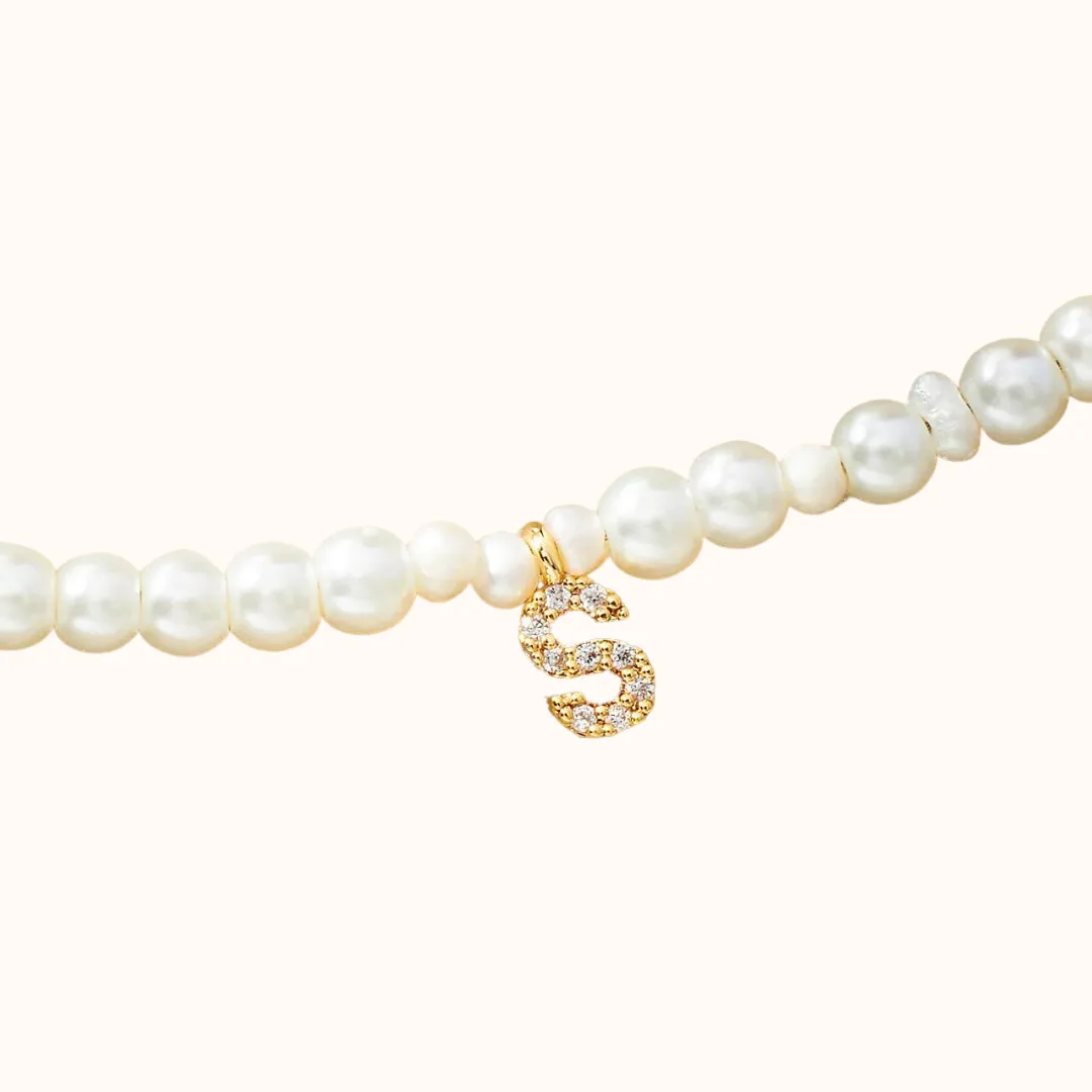 Monogram Pendant Pearl Necklace