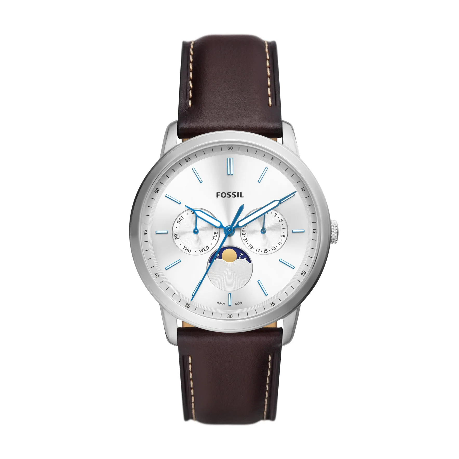 Neutra Moonphase Multifunction Brown Leather Watch