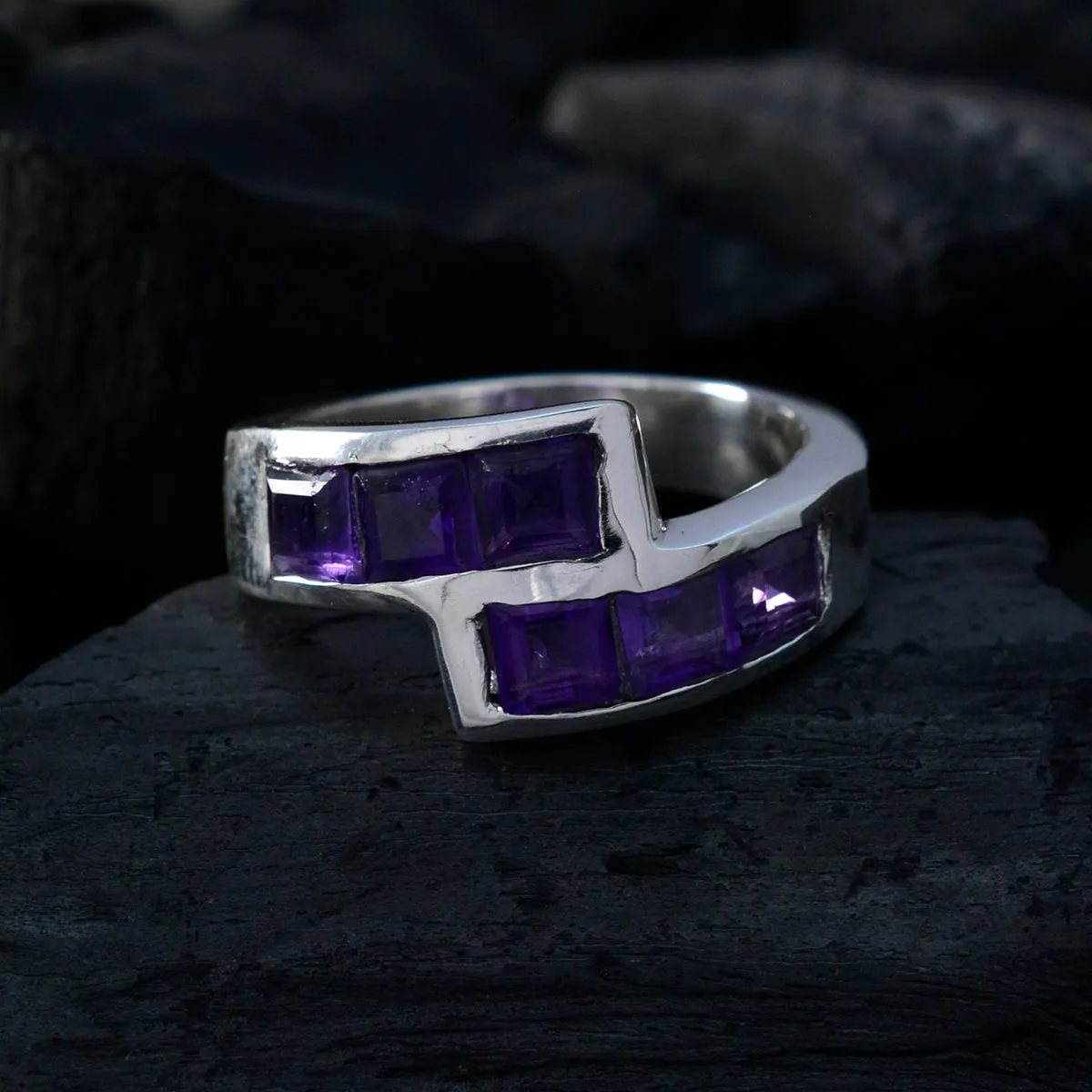 Nubile Gemstone Amethyst 925 Sterling Silver Rings Daisy Jewelry