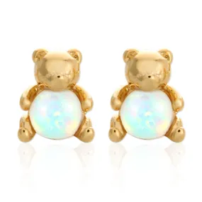 Opal Baby Bear Studs Earrings