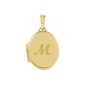 OVAL ENGRAVED PHOTO LOCKET PENDANT