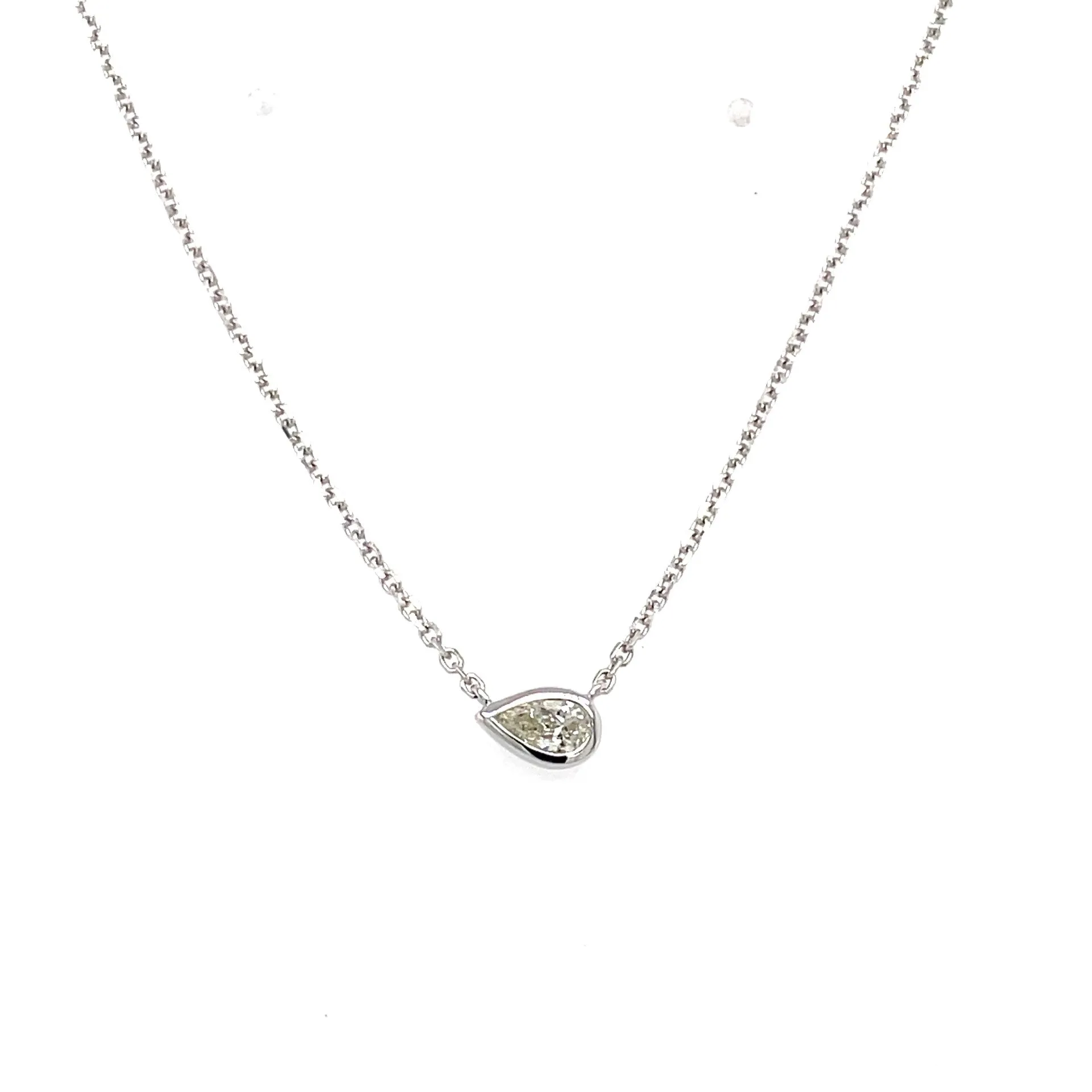 Pear Diamond Bezel Necklace