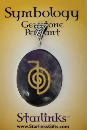 Pendant, Amethyst w-Choku Rei  - Symbology