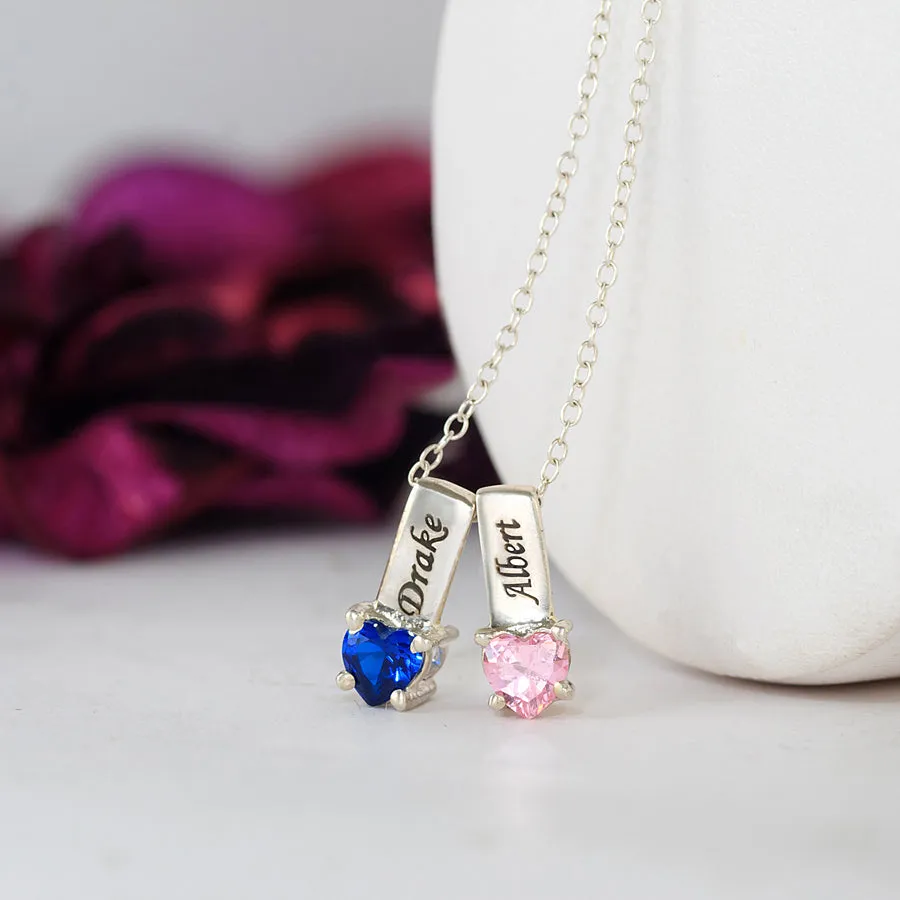 Personalized Mothers Necklace - Names and Birthstones