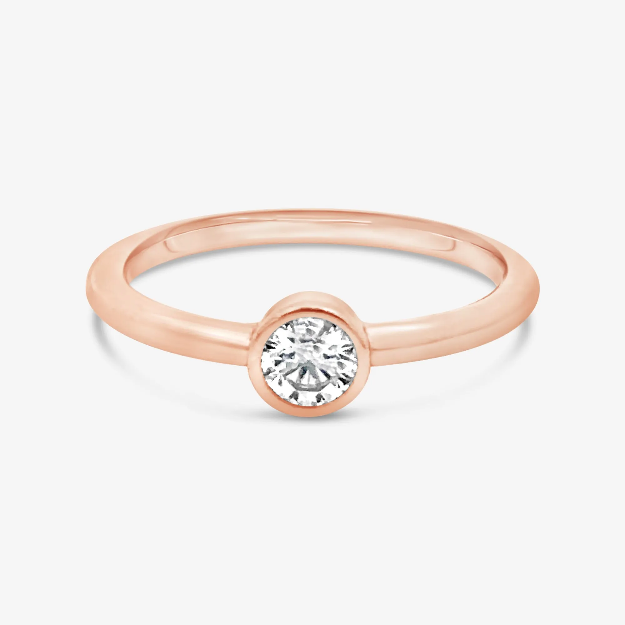 Petite Bezel Solitaire Stackable Diamond Ring