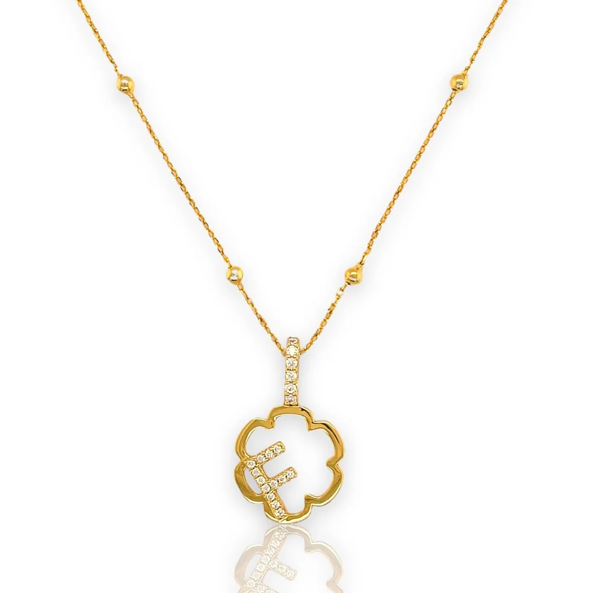 Peyton Mini Daisy Initial Necklace