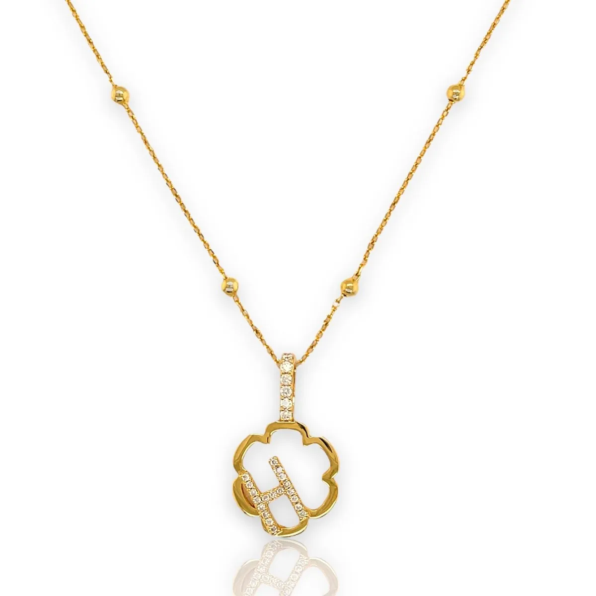 Peyton Mini Daisy Initial Necklace