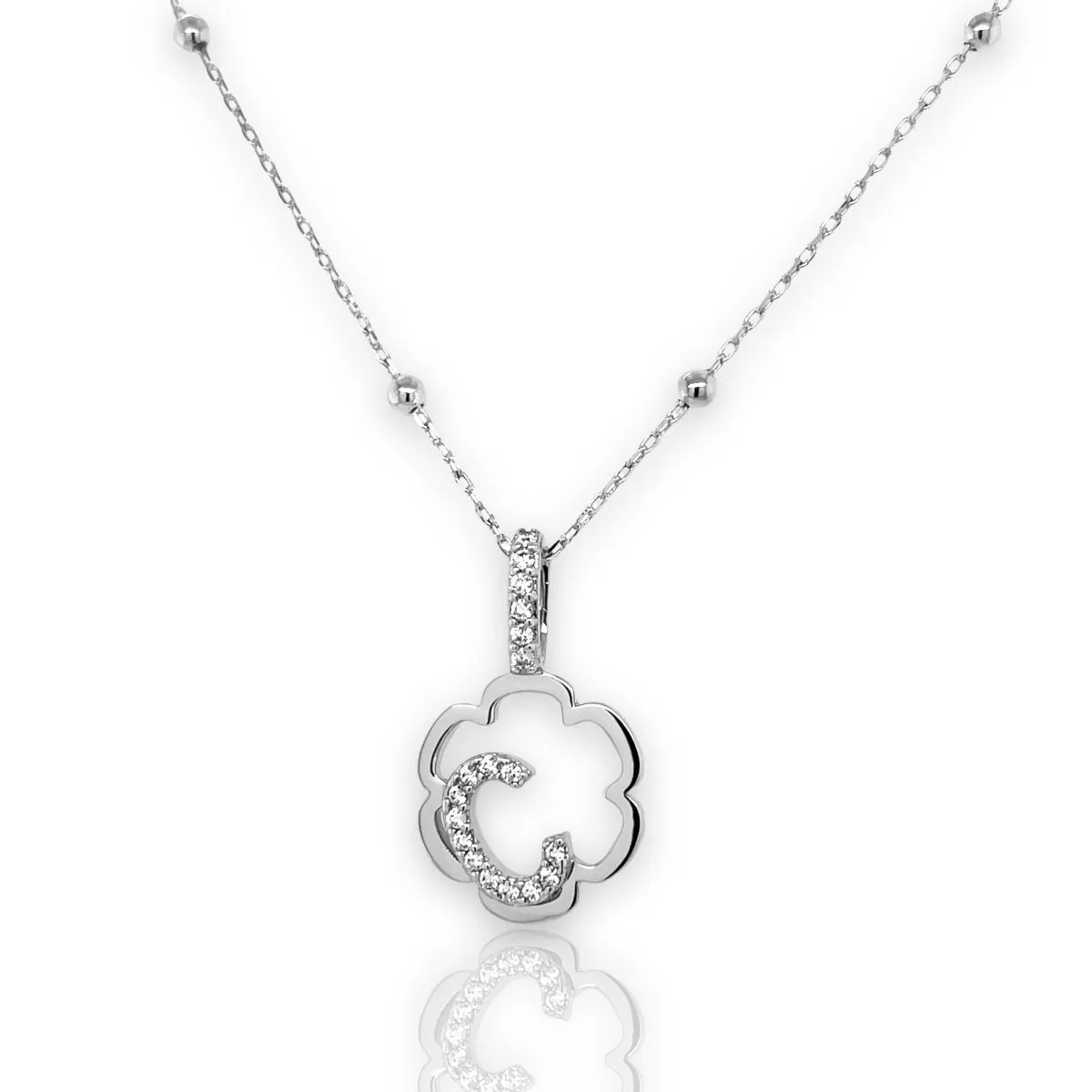 Peyton Mini Daisy Initial Necklace