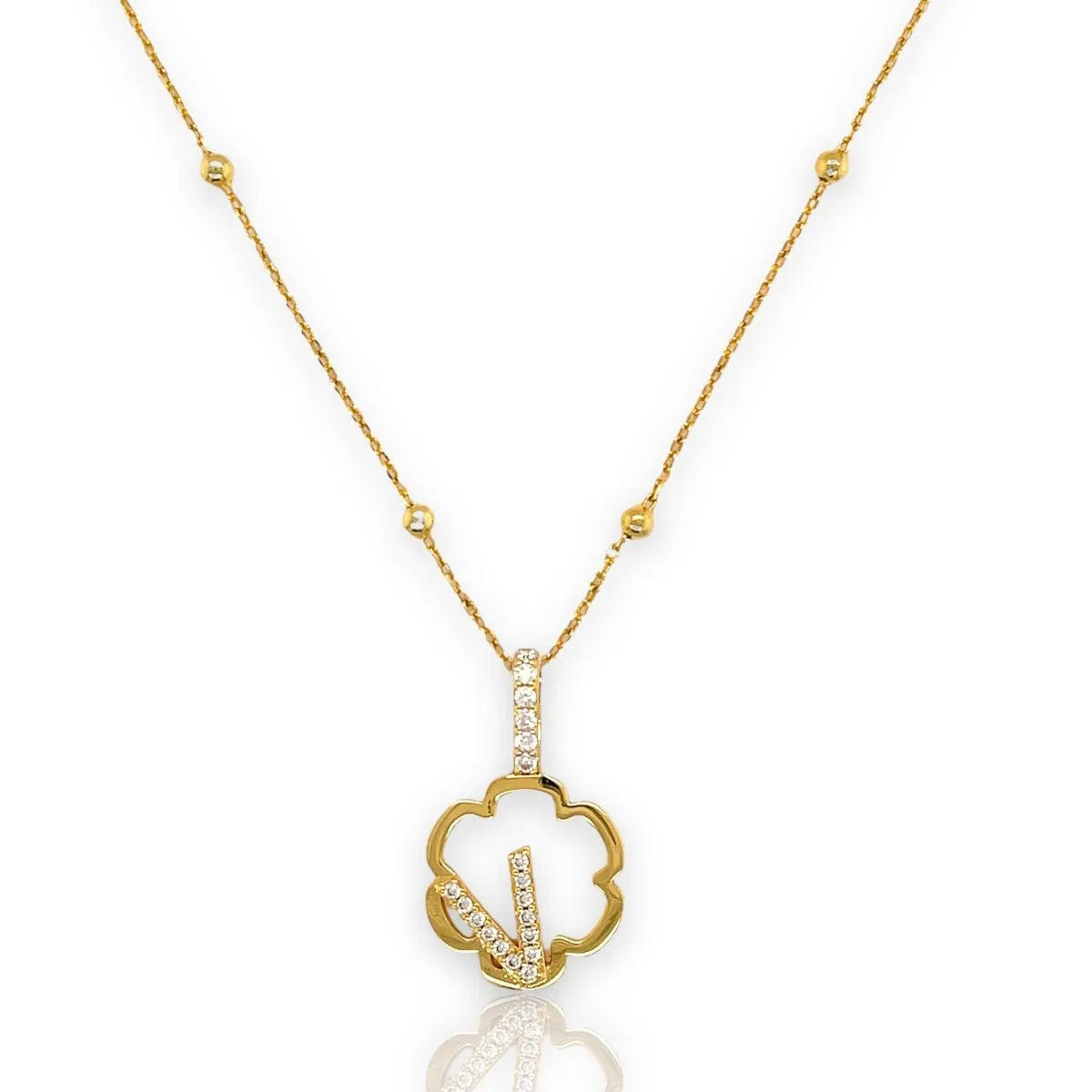 Peyton Mini Daisy Initial Necklace