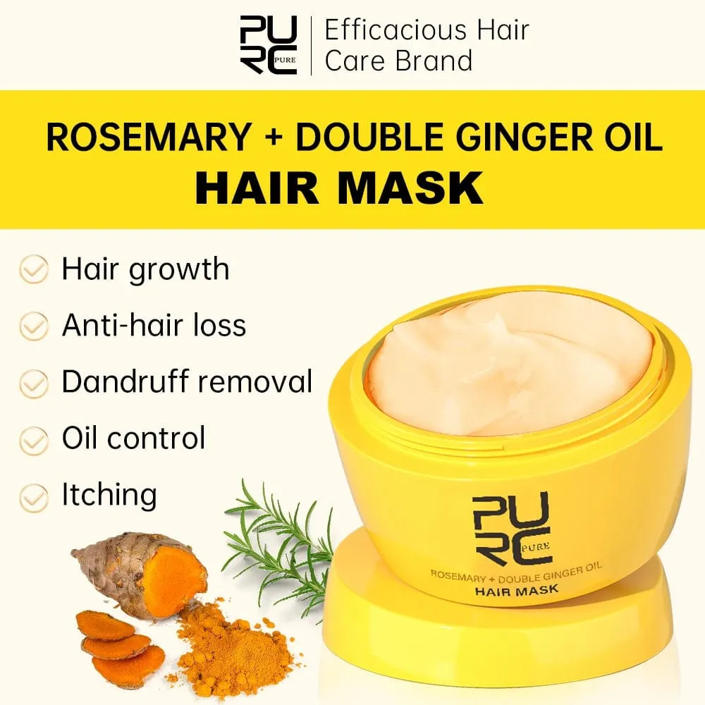 PURC Rosemary Oil Hair Mask for Hair Growth Ginger Oil Hair Loss Treatment Anti-Dandruff Smoothing Cream Hair Care Products