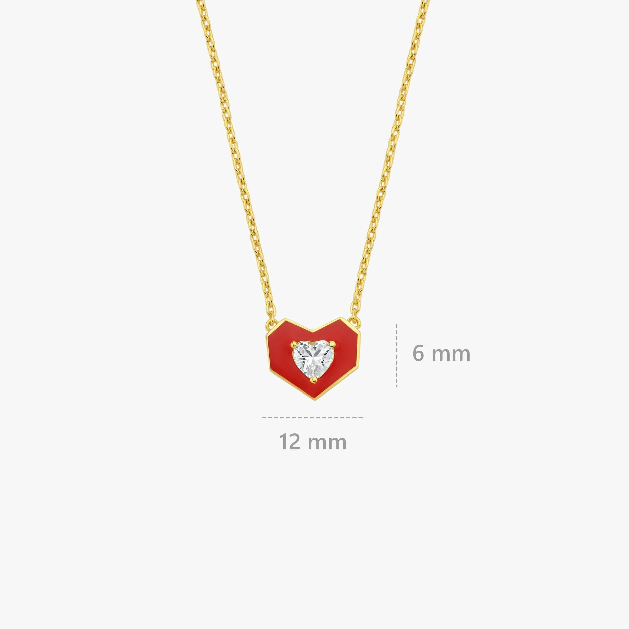 Red Heart Necklace | 14K Gold Vermeil