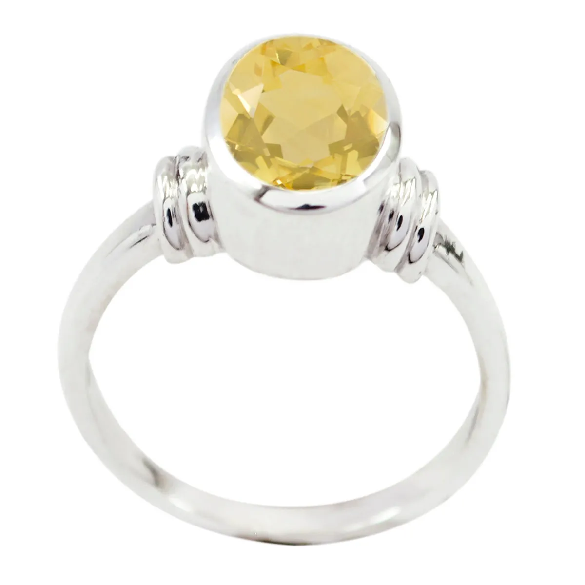 Riyo Bonnie Gemstone Citrine Solid Silver Ring Roman Jewelry