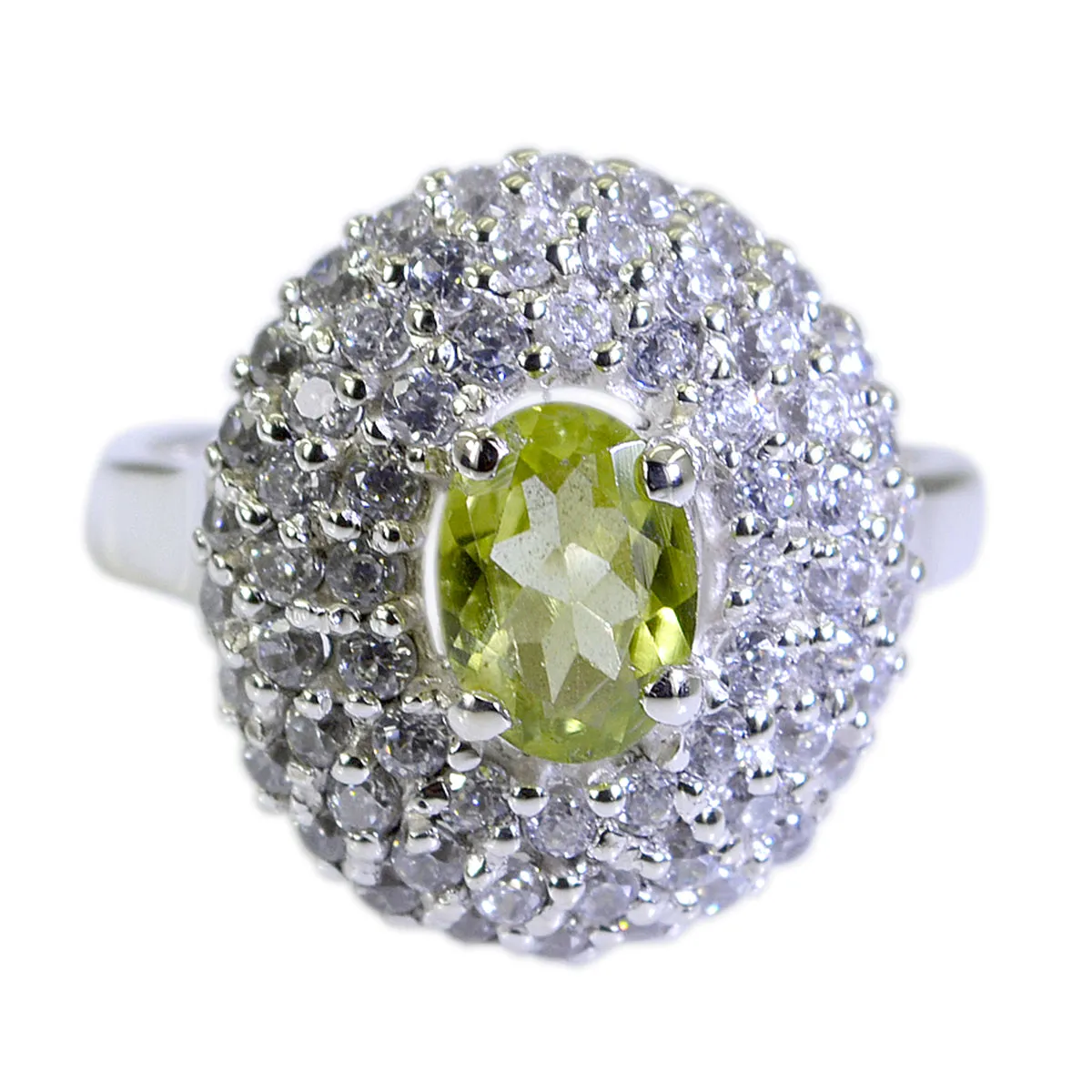 Riyo Fine-Looking Gemstones Peridot 925 Silver Ring Fox Jewelry