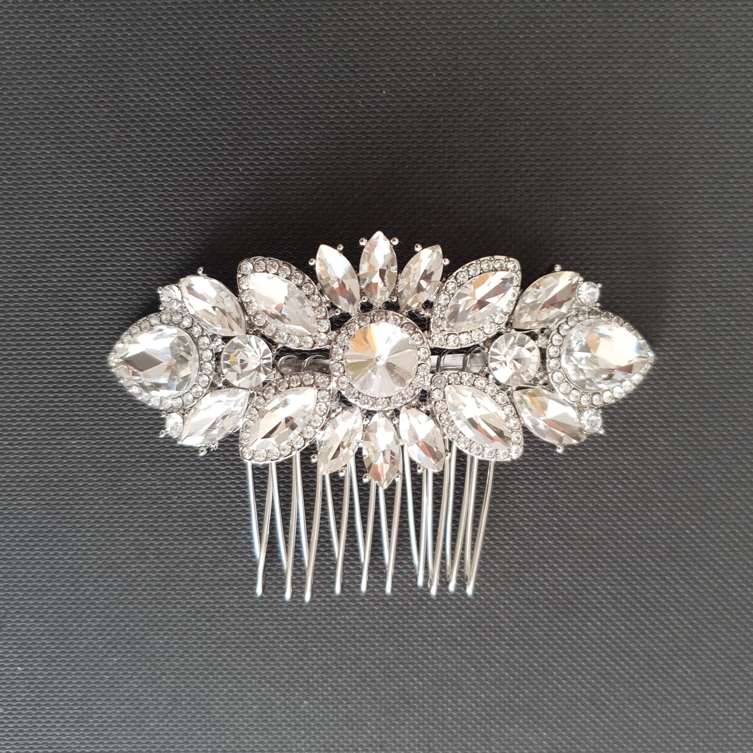 Rose Gold Crystal Wedding Hair Comb-Sophia