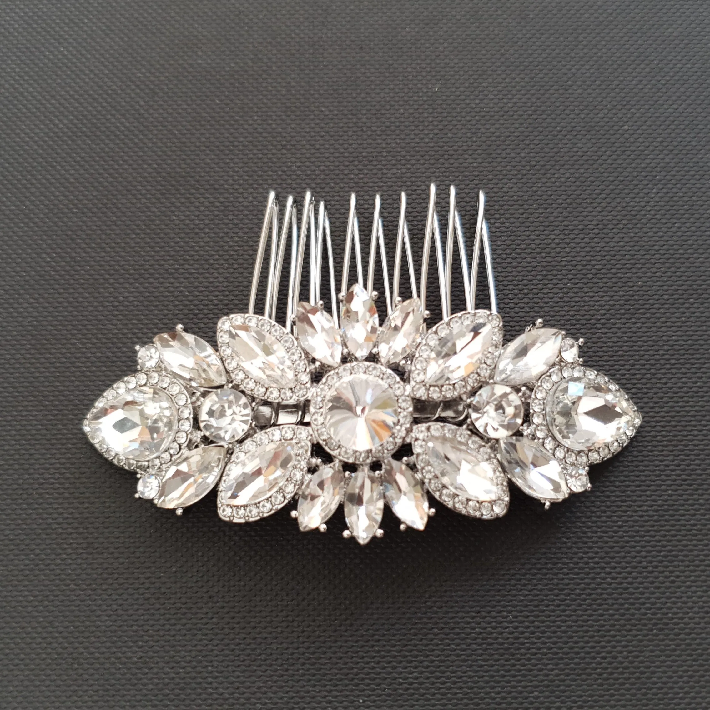 Rose Gold Crystal Wedding Hair Comb-Sophia