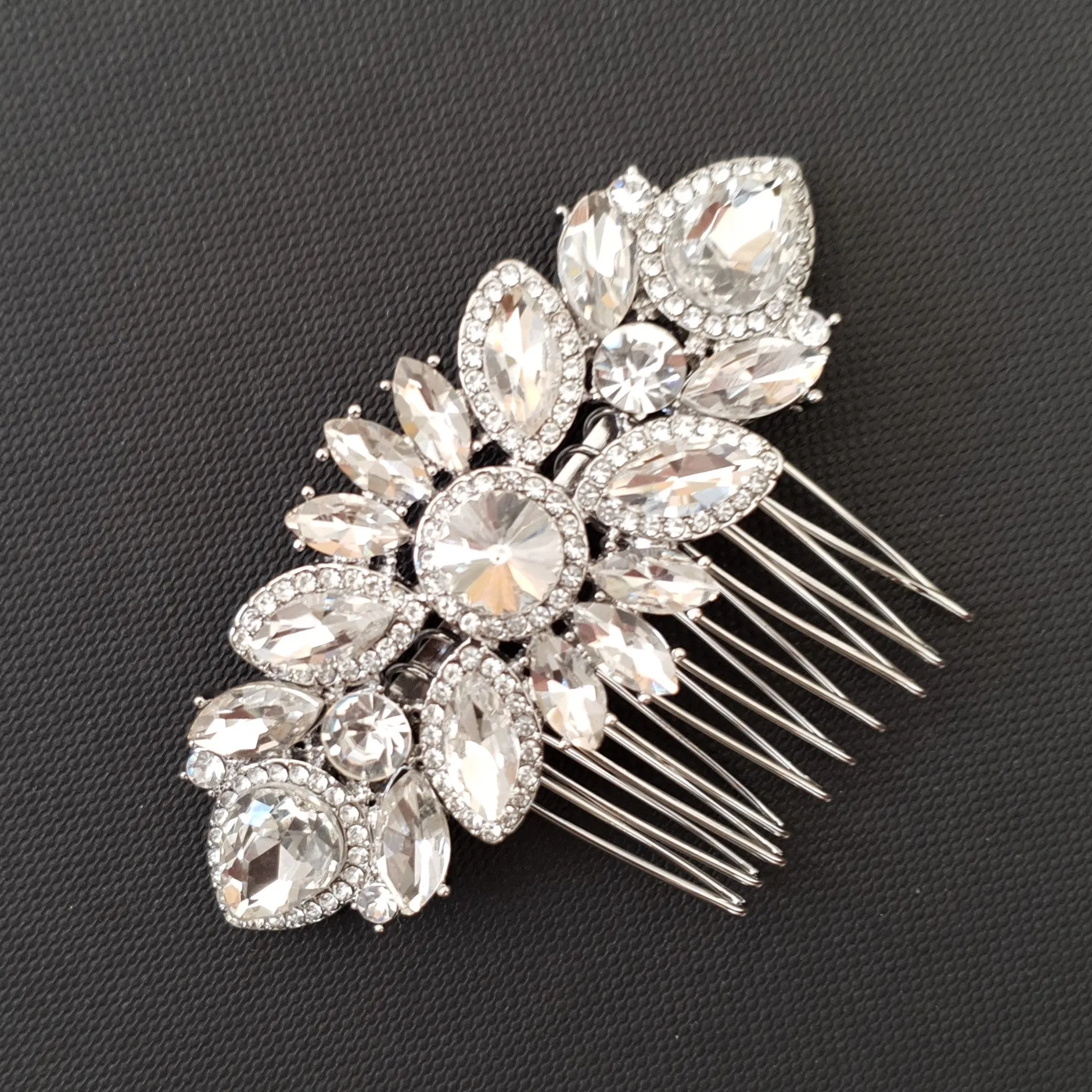 Rose Gold Crystal Wedding Hair Comb-Sophia