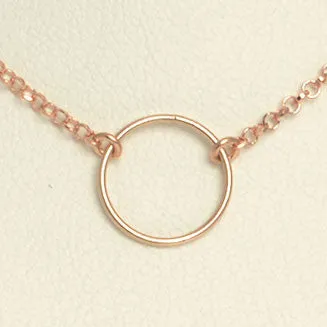 Rose Gold Tiny Circle Necklace