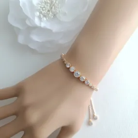 Round Crystal Rose Gold Bracelet-Zara