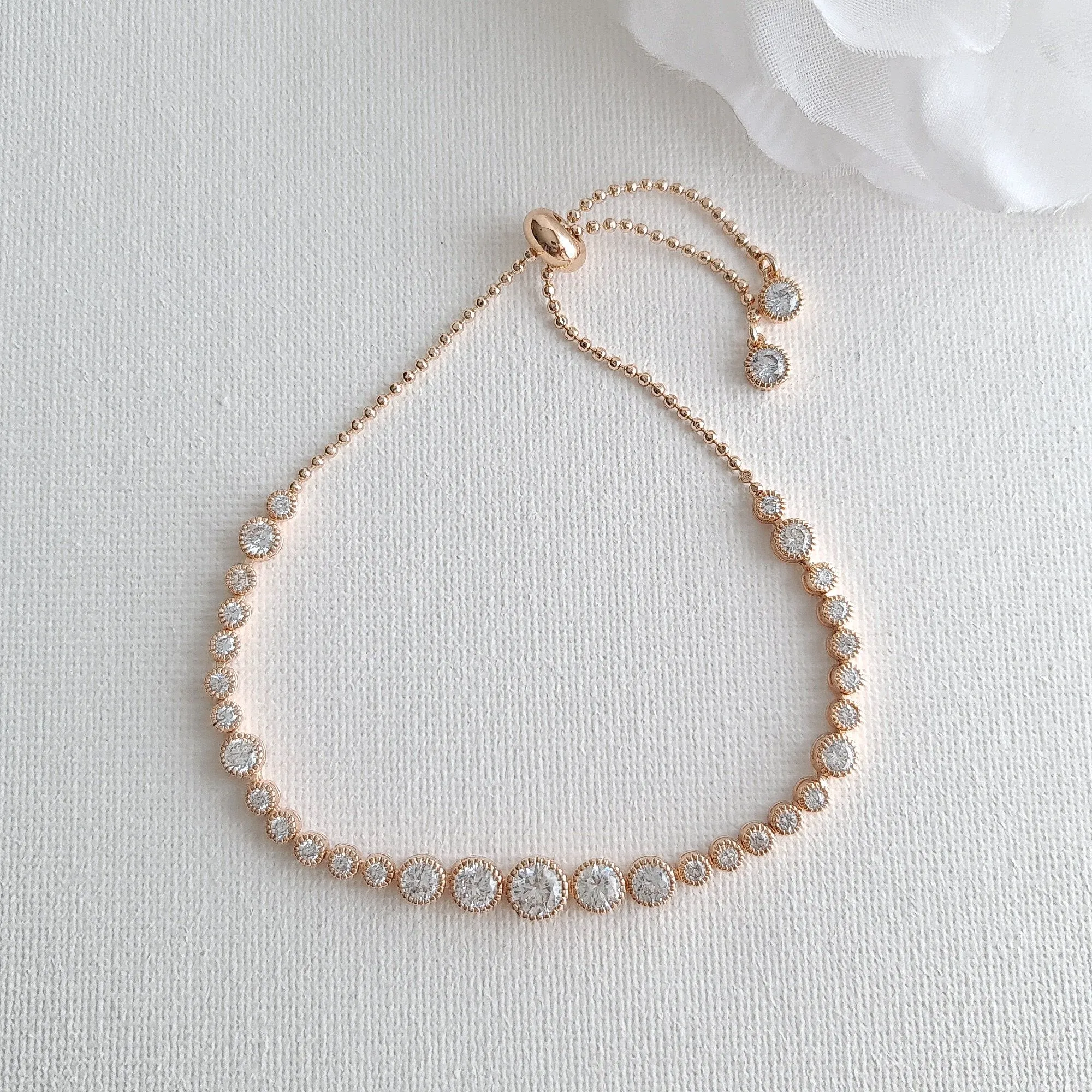 Round Crystal Rose Gold Bracelet-Zara