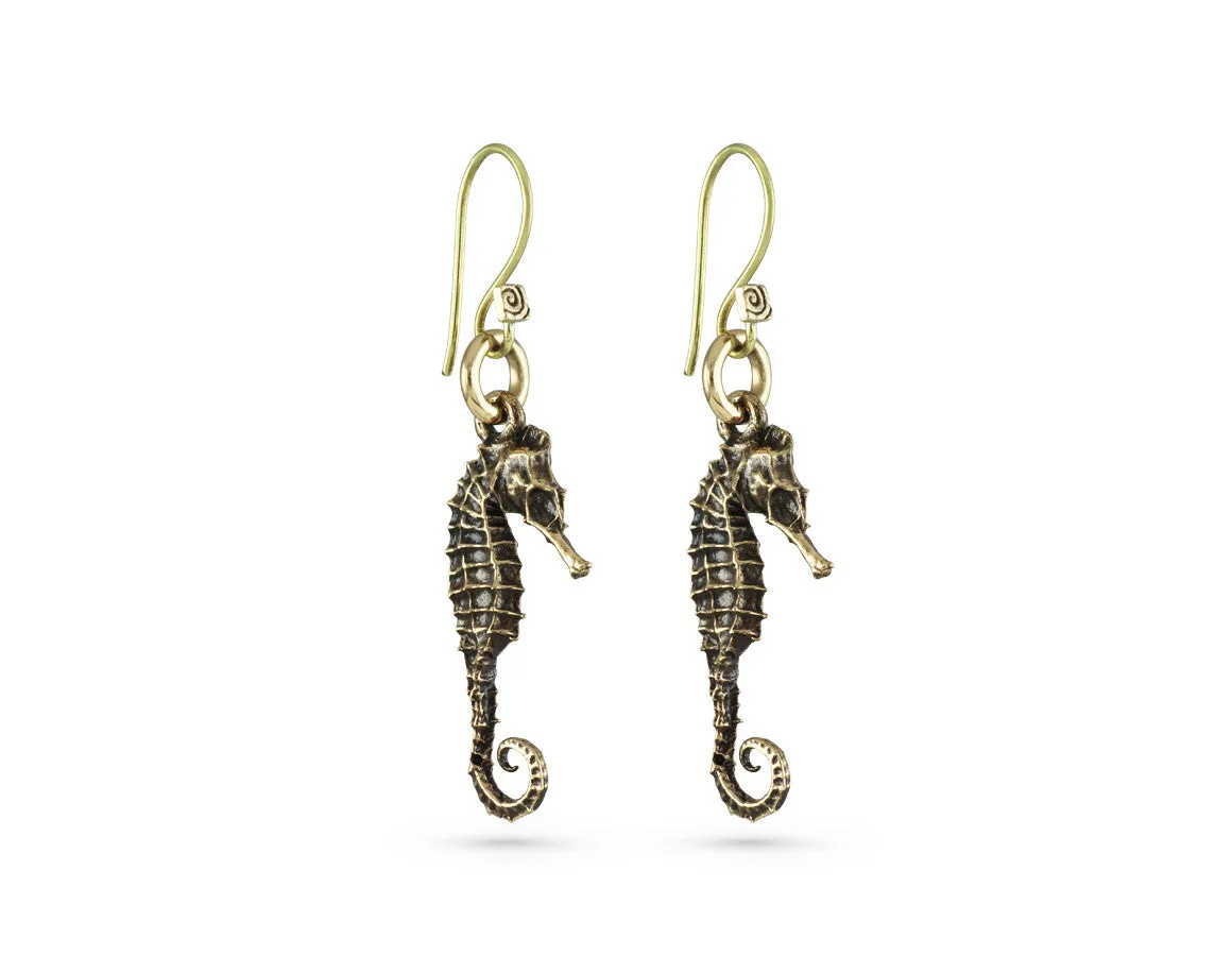 Seahorse Earrings - Bronze