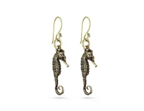 Seahorse Earrings - Bronze