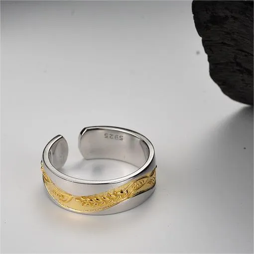 Silver Wheat Spike Plain Ring