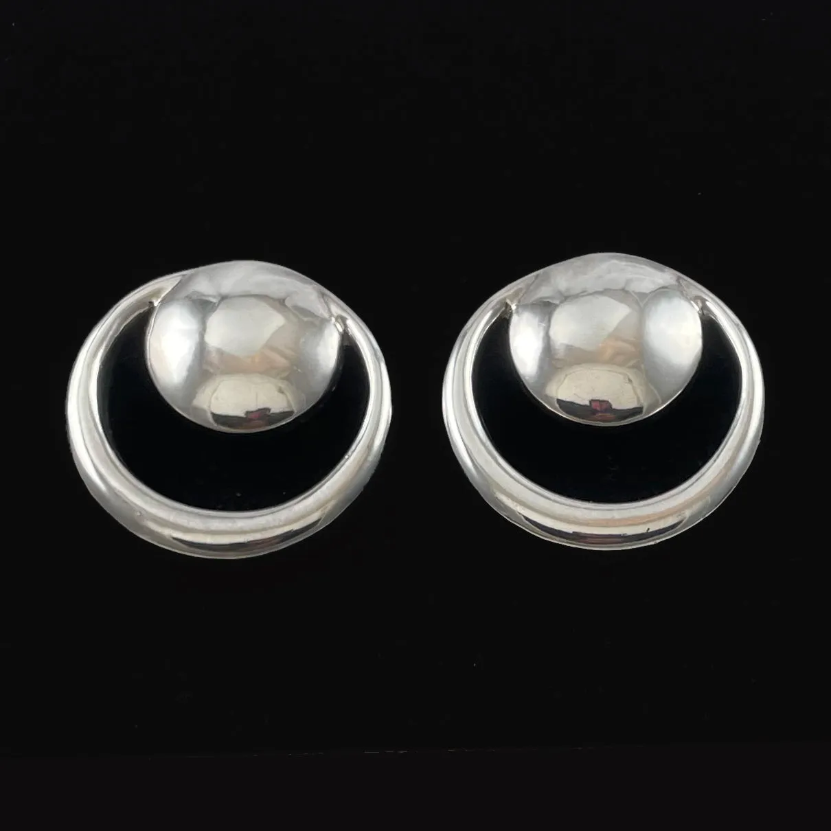 Simon Sebbag Modern Silver Clip On Earrings