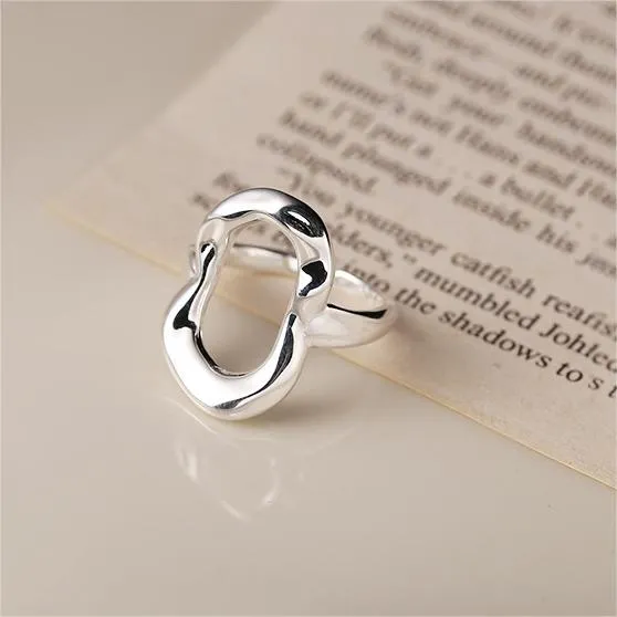 Simple Irregular Texture Cutout Plain Ring