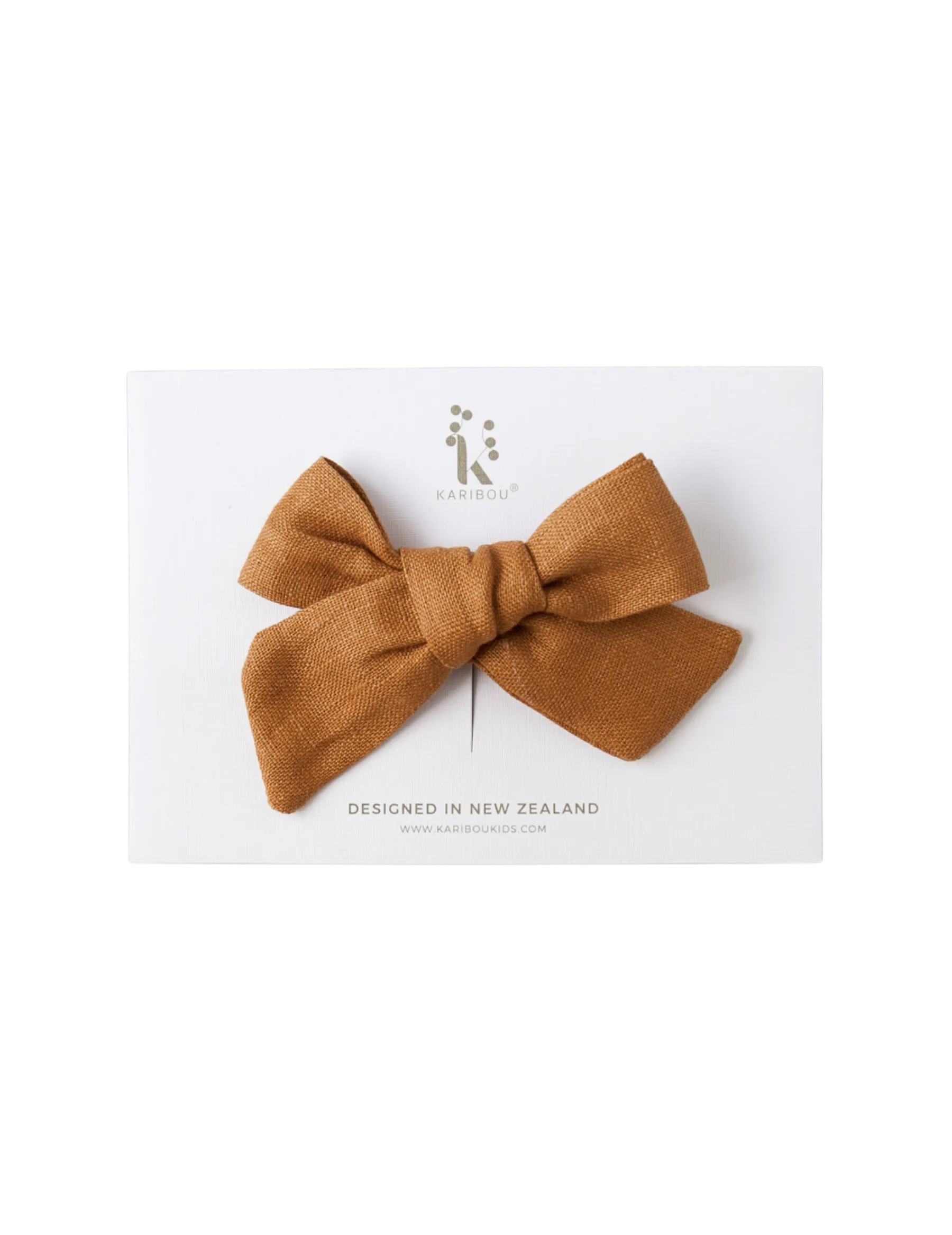 Skylah Pinwheel Linen Bow - Nutmeg