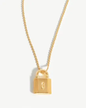 Small Ridge Padlock Necklace | 18ct Gold Plated