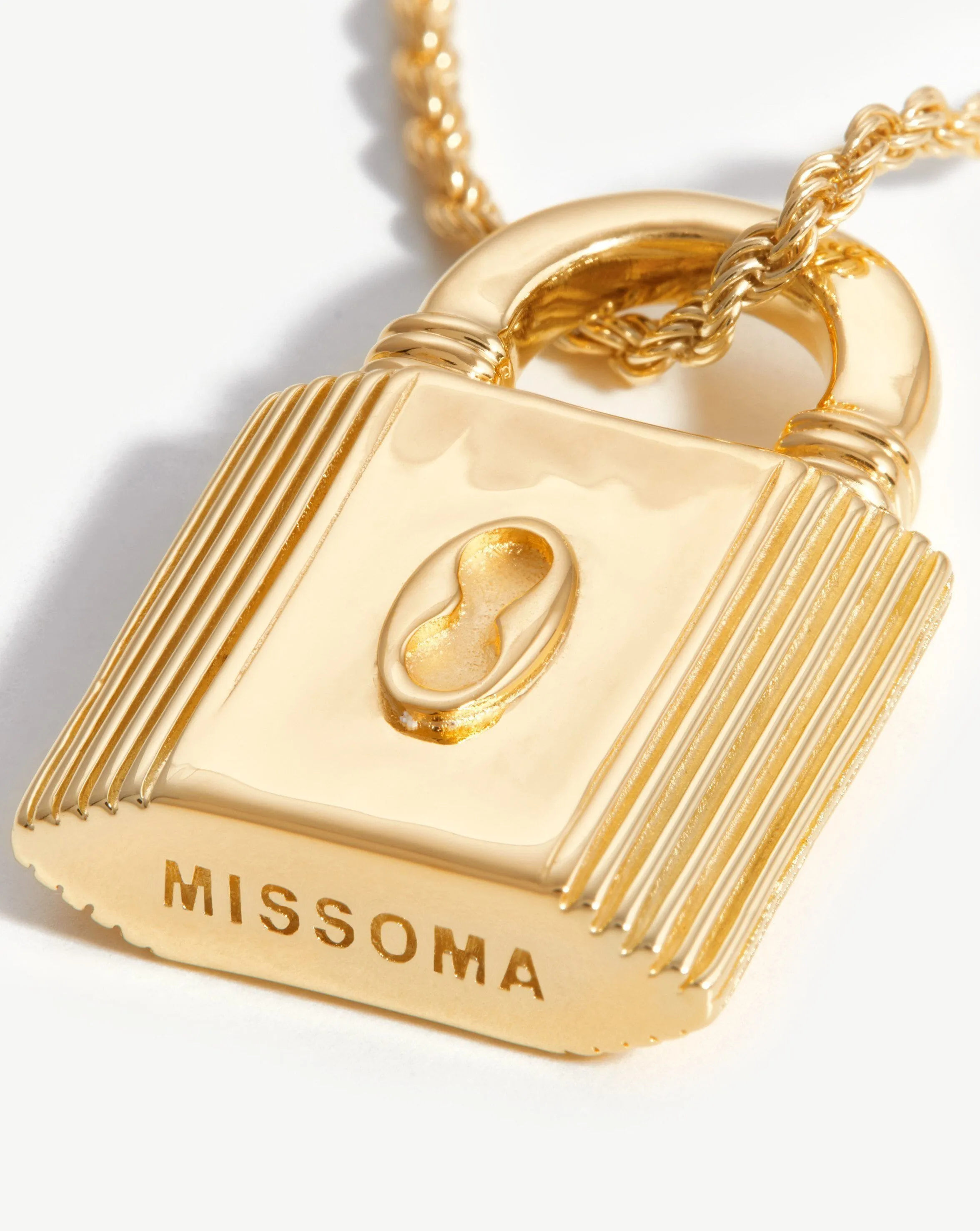 Small Ridge Padlock Necklace | 18ct Gold Plated