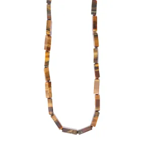 Smooth Rectangular Beaded Tiger's Eye Necklace