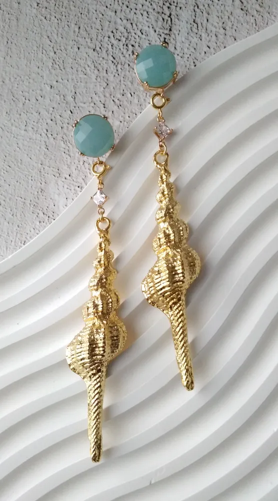 Spiral Shell Two Way Earrings