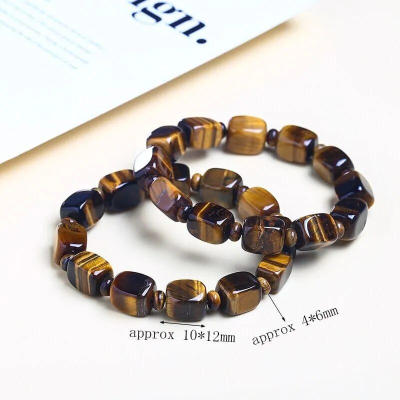 Square Tiger Eyes Stone 10*12mm s Bead Bracelet