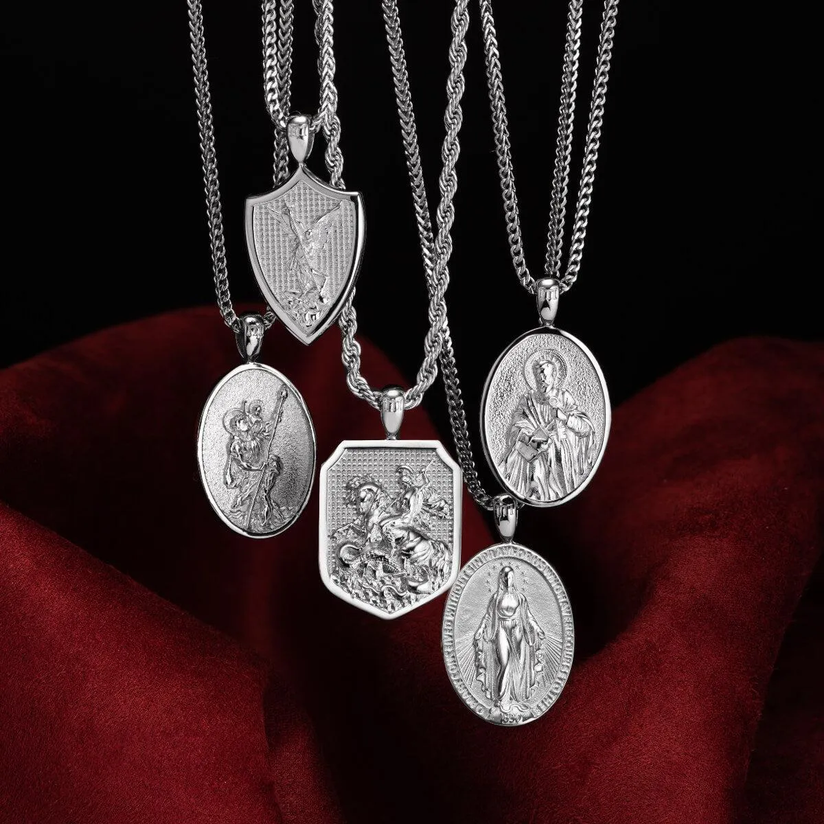 St. Christopher Pendant - White Gold