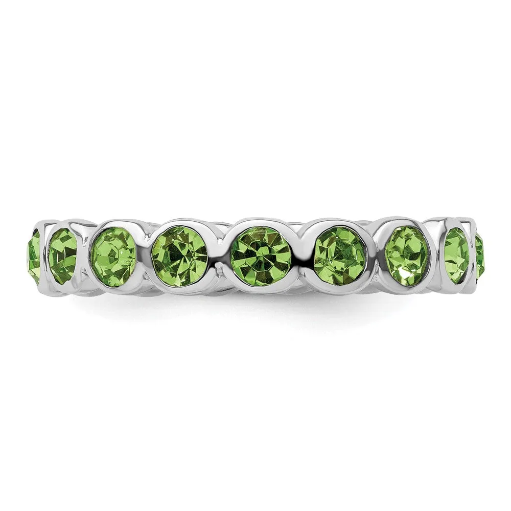 Stackable Expressions August Swarovski Ring in Sterling Silver