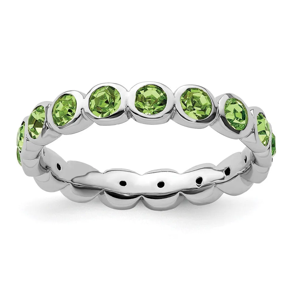 Stackable Expressions August Swarovski Ring in Sterling Silver