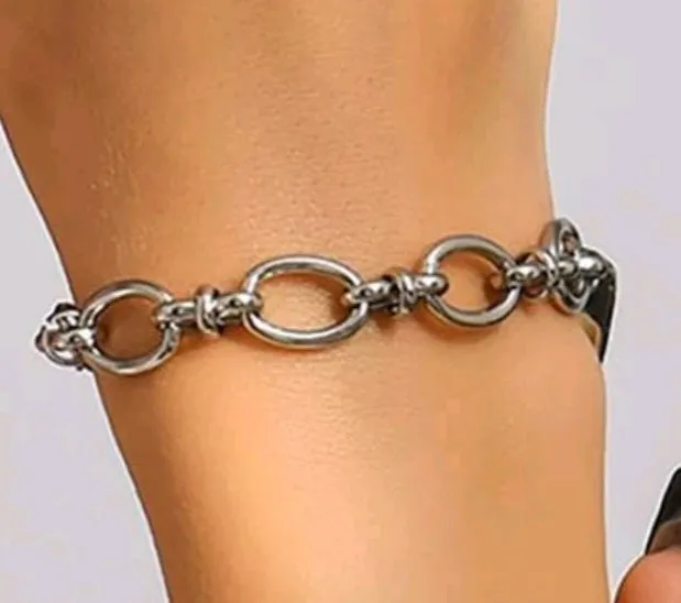 Stainless Steel Oval Link Chain Bracelets, with Lobster Claw Clasps