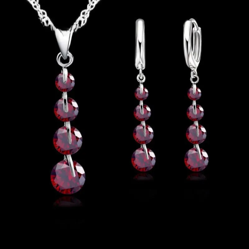 Sterling Silver Cubic Zirconia Jewelry Set For Women